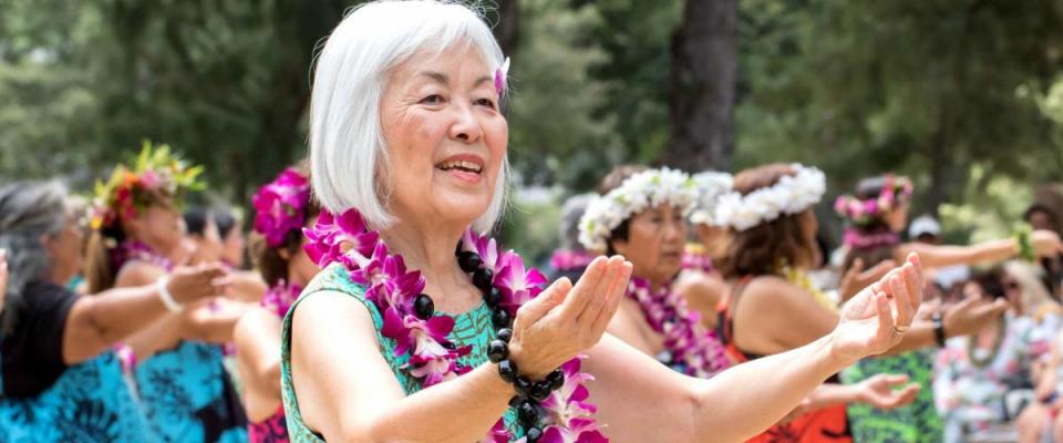 Honolulu, Hawaii, USA, 01.May. 2018: The 91st annual Lei day celebration at Kapiolani Park to celebrate the spirit of giving and receiving Lei, symbolizing welcome and hospitality.