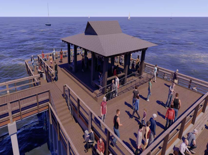 Rendering of initial concepts for redesign of Naples Pier