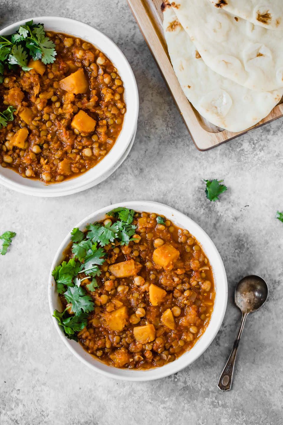 Butternut Squash, Chickpea, and Lentil Moroccan Stew