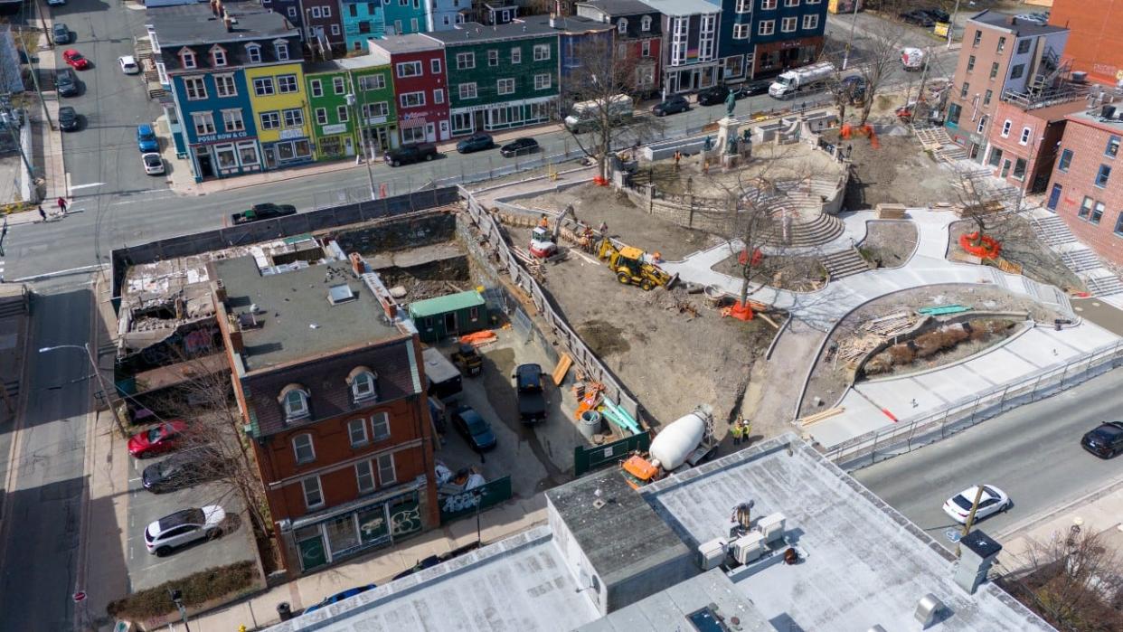 The Newfoundland and Labrador government is paying $2.3 million to four high-profile St. John's lawyers, including former premier Danny Williams, to expropriate a prized but unkempt block of land next to the National War Memorial in downtown St. John's. (Danny Arsenault/CBC - image credit)