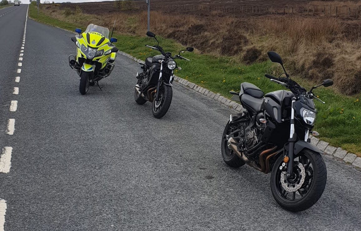 The two bikers were stopped by police near Whitby. (North Yorkshire Police)