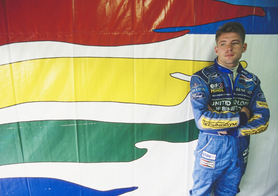 Jos Verstappen también corrió en la F1 en su juventud. Aquí en una imagen de 1994 en Alemania (Foto: Pascal Rondeau/Allsport/Getty Images)