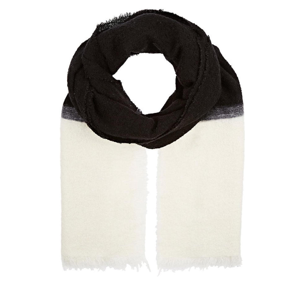 Textured Black and White Scarf