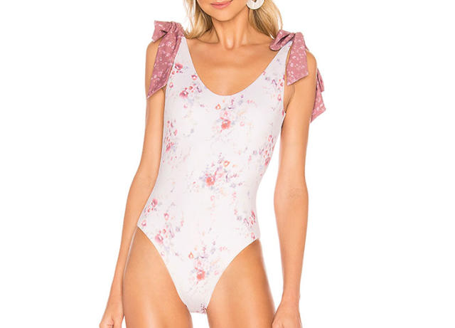 WEWOREWHAT Pink Capri One Piece Swimsuit