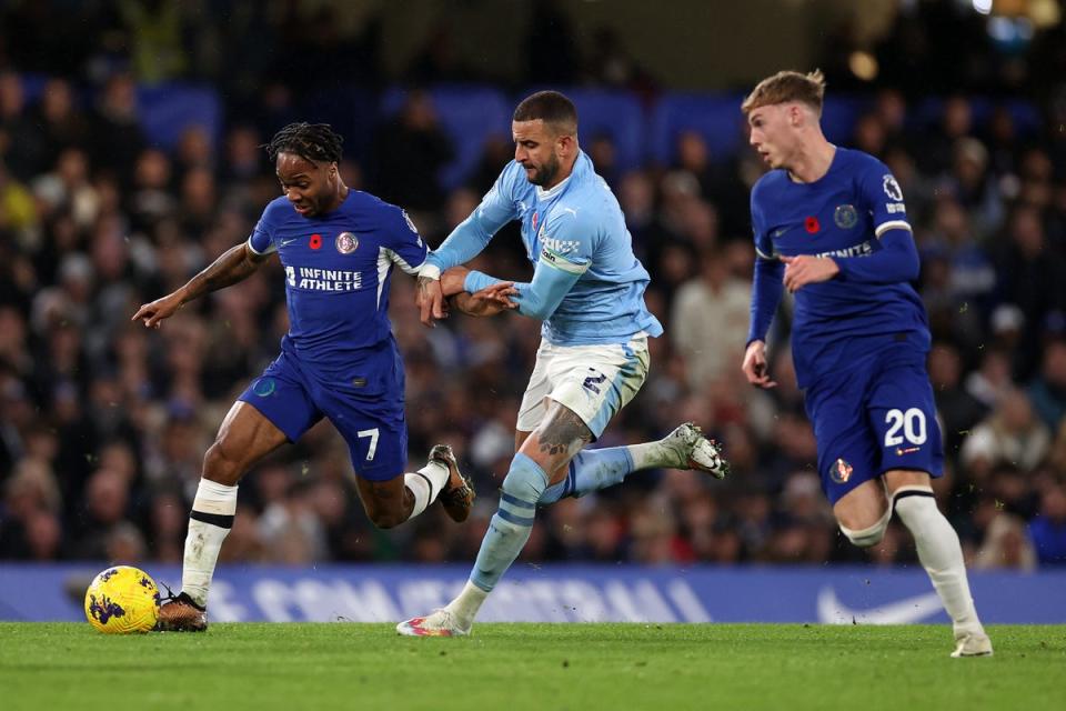 Former City players Sterling and Palmer were outstanding against Guardiola’s side (Getty Images)