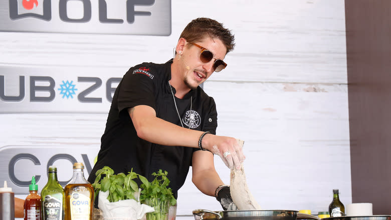 Hunter Fieri at cooking demonstration