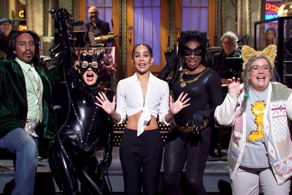 Zoë Kravitz's Monologue Crashed by Numerous Catwomen as She Makes Saturday Night Live Hosting Debut