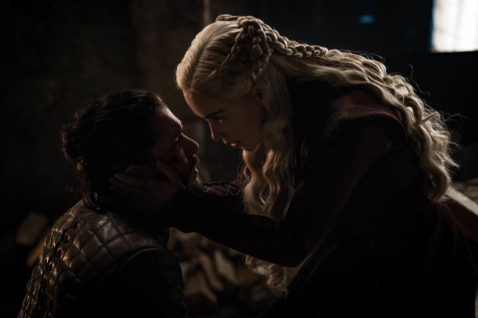 Jon Snow and Daenerys Targaryen have an intense conversation in the fourth episode of Game of Thrones' season 8. | Helen Sloan/HBO