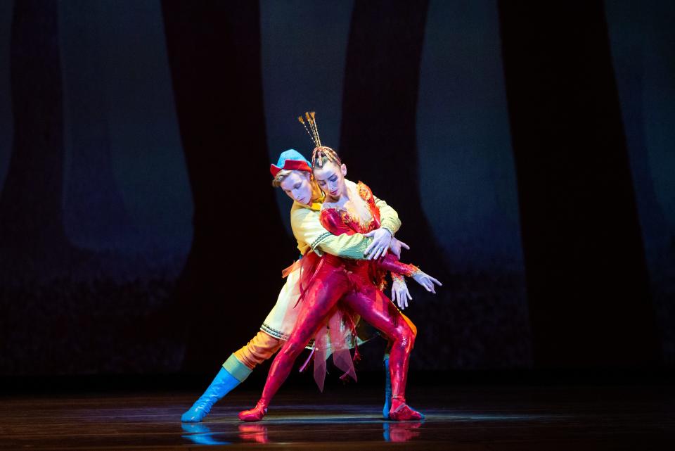 Chase Swatosh and Nathalia Arja in Miami City Ballet's production of "The Firebird."