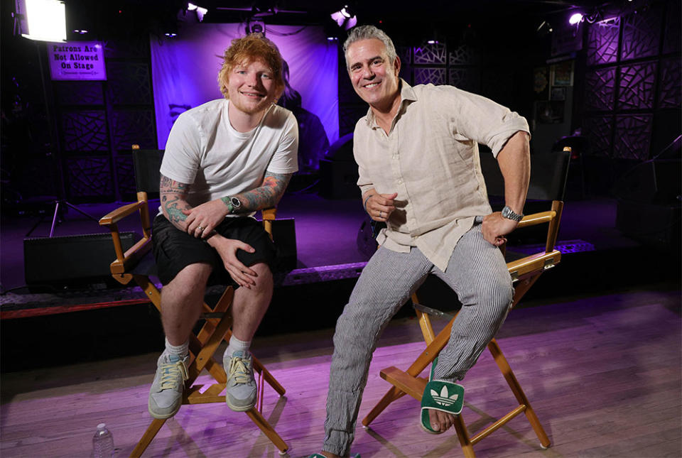 Ed Sheeran and Andy Cohen attend as Ed Sheeran performs live for SiriusXM at the Stephen Talkhouse on August 14, 2023 in Amagansett, New York.