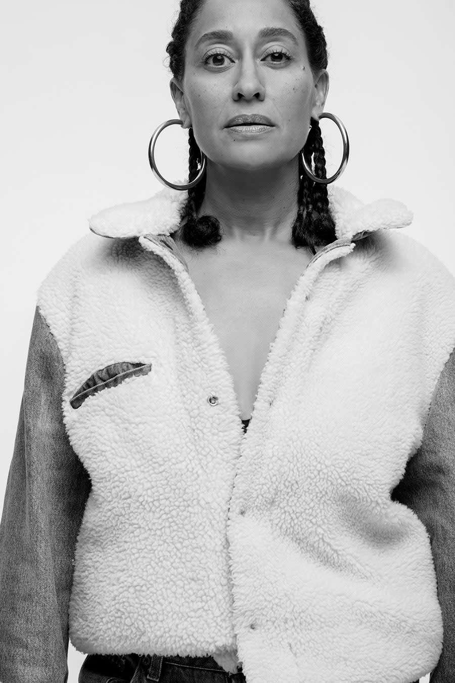 <p>Tracee Ellis Ross wears the Levi’s x karla Inside-Out Sherpa. (Photo: Courtesy of Levi’s) </p>