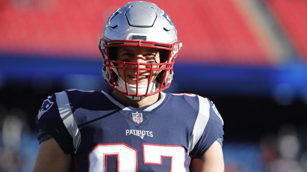 Rob Gronkowski is strongly considering retirement after the postseason. (<span>NBC Sports Boston)</span>