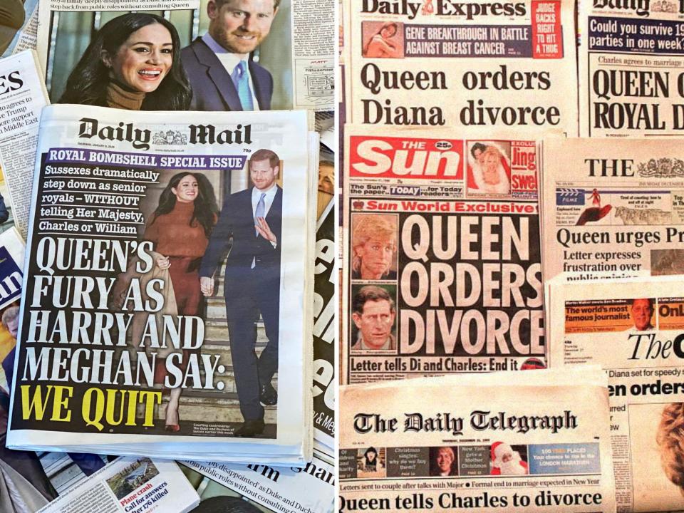 meghan markle princess diana tabloids