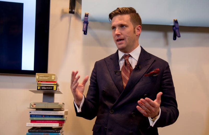 ALEXANDRIA, VA - AUGUST 14: White nationalist Richard Spencer speaks to select media in his office space on August 14, 2017 in Alexandria, Virginia. Spencer, head of the National Policy Institute and self-described creator of the term “alt-right,” announced his intention to speak at rallies at Texas A&M University and the University of Florida in September. Spencer attended this past weekend’s violent protests at the University of Virginia that left at least three people dead and dozens injured. ( - Photo: Tasos Katopodis (Getty Images)