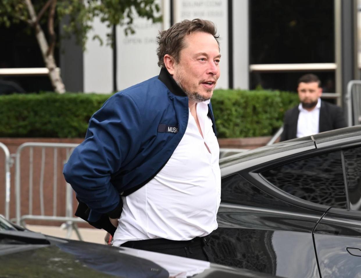 NEW YORK, US - SEPTEMBER 17: Elon Musk arrives at the Turkish House to meet with Turkish President Recep Tayyip Erdogan ahead of the 78th session of the United Nations (UN) General Assembly in New York, United States on September 17, 2023. 