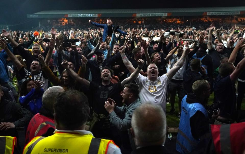 Port Vale fans celebrate reaching Wembley (Nick Potts/PA) (PA Wire)