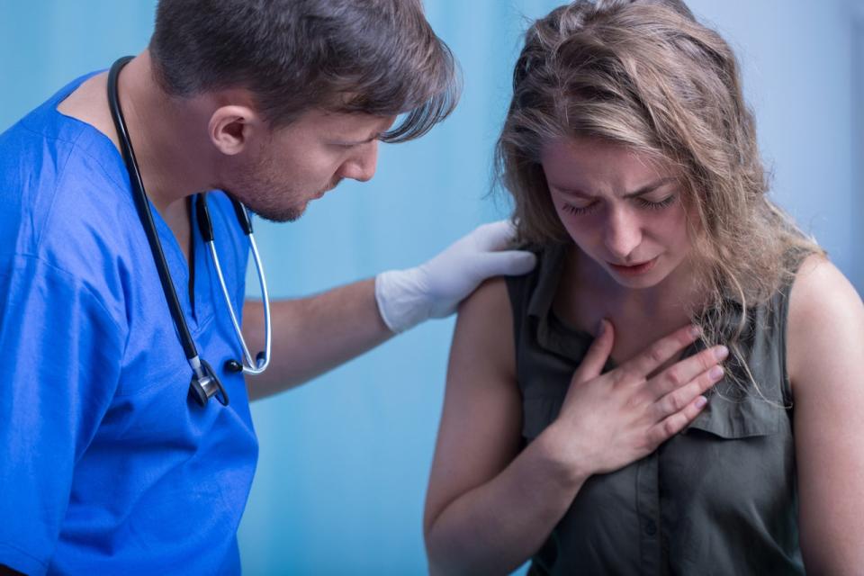 Woman at doctor