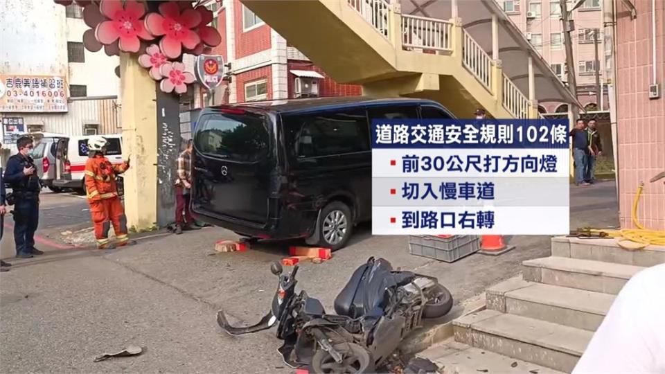 休旅車右轉後方騎士倒地滑行　直接衝進車底