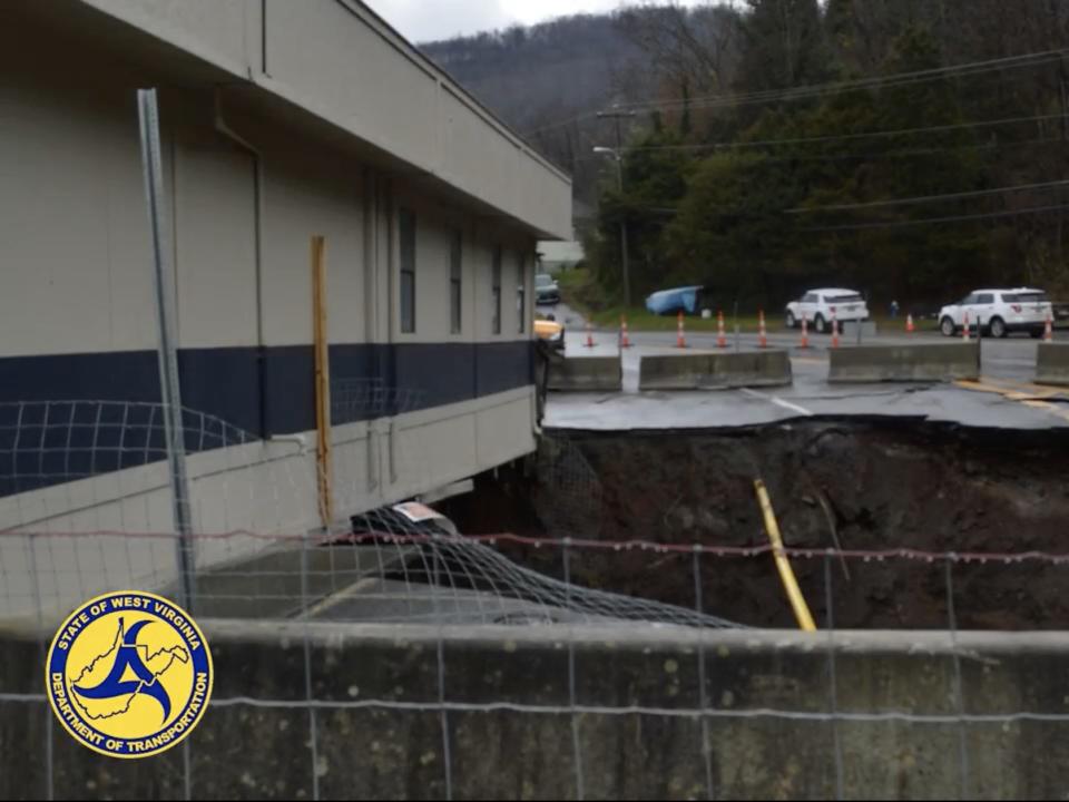 A sinkhole in Hinton, West Virginia.