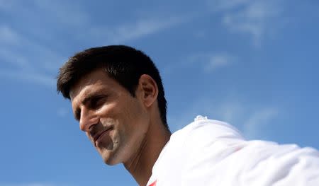 Tennis - Wimbledon Preview - All England Lawn Tennis & Croquet Club, Wimbledon, England - 28/6/15 Serbia's Novak Djokovic during a training session ahead of Wimbledon Mandatory Credit: Action Images / Tony O'Brien