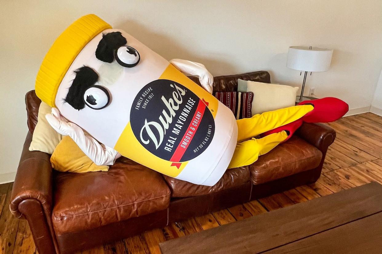 Tubby, the mascot for Duke’s Mayo