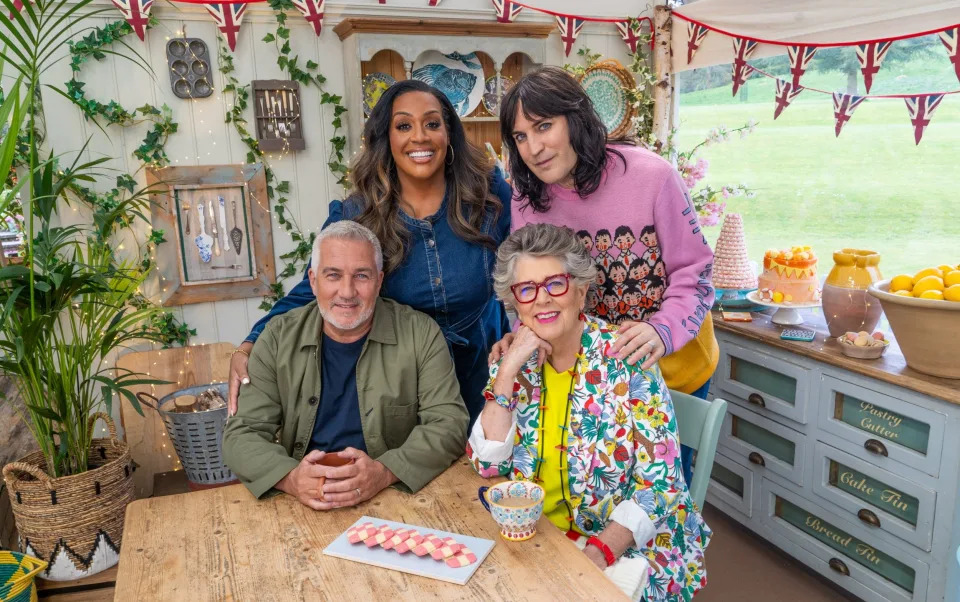 Bake Off judges Paul Hollywood, Alison Hammond, Noel Fielding and Prue Leith