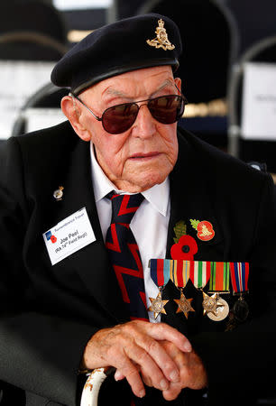 British World War Two veteran Joe Peel, 98, attends a ceremony for the anniversary of the Battle of El Alamein, at El Alamein war cemetery in Egypt, October 20, 2018. REUTERS/Amr Abdallah Dalsh