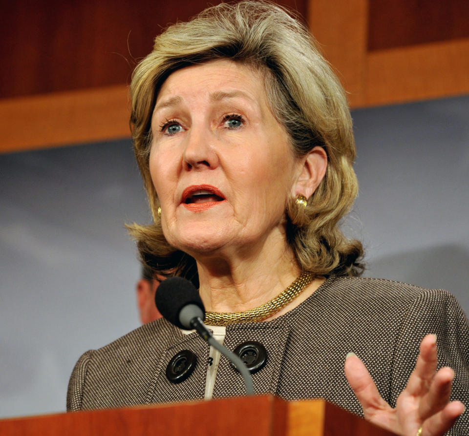 <a href="http://www.senate.gov/artandhistory/history/common/briefing/women_senators.htm"><strong>Served from:</strong></a> 1993-present  Sen. Kay Bailey Hutchison (R-Texas) speaks to reporters on November 30, 2011 at Capitol Hill in Washington. (KAREN BLEIER/AFP/Getty Images) 