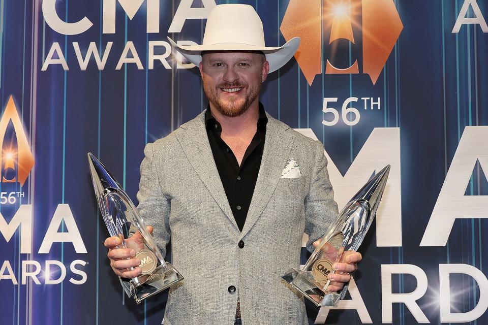 Cody Johnson accepts the Single of the Year award for “'Til You Can't” onstage at The 56th Annual CMA Awards at Bridgestone Arena on November 09, 2022 in Nashville, Tennessee.