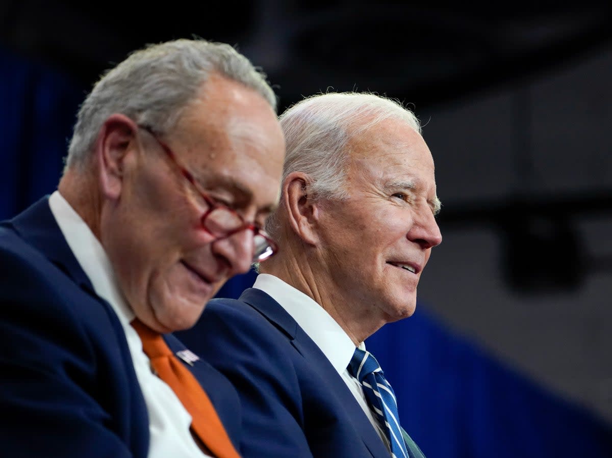 Chuck Schumer and Joe Biden (AP)