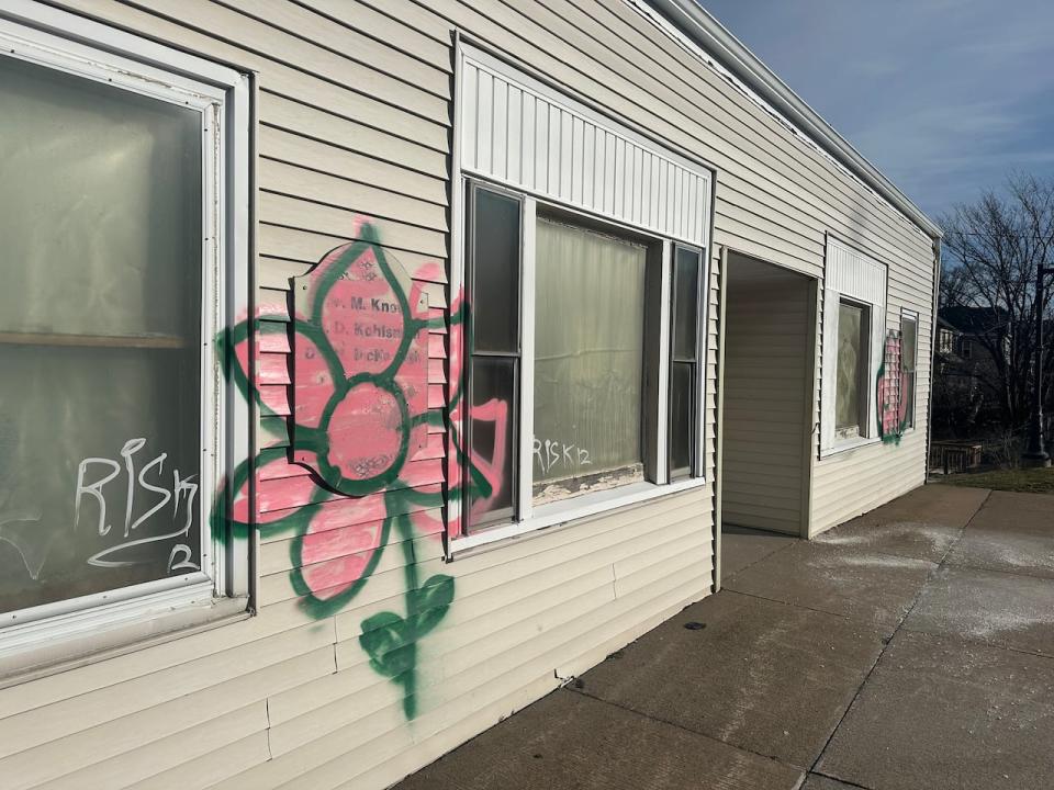 The office of Dr. Michel McKeough on Main St. in Sydney Mines has been vandalised with graffiti multiple times.