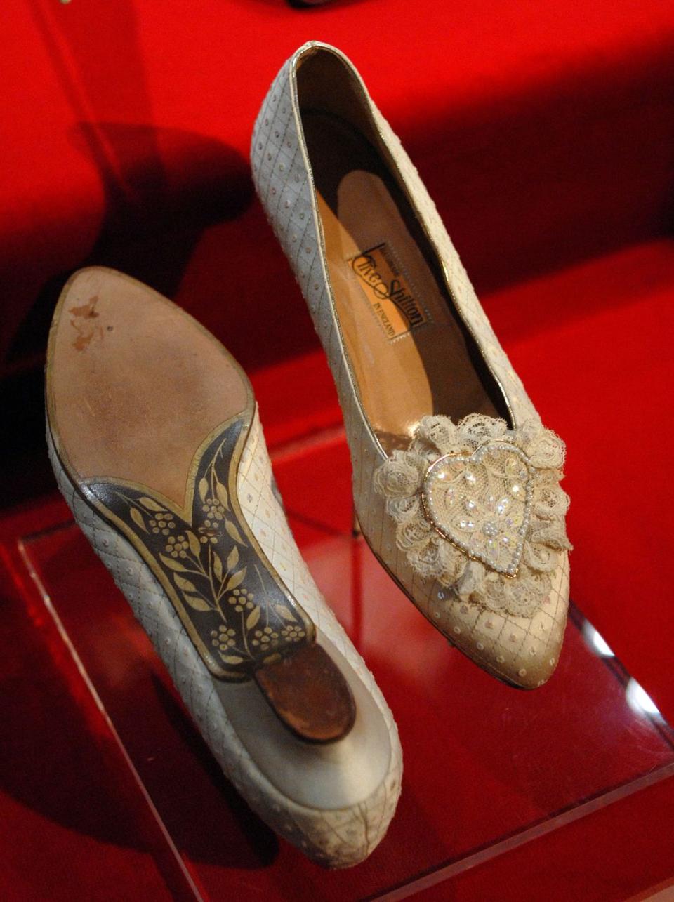 8) Her shoes took six months to make.