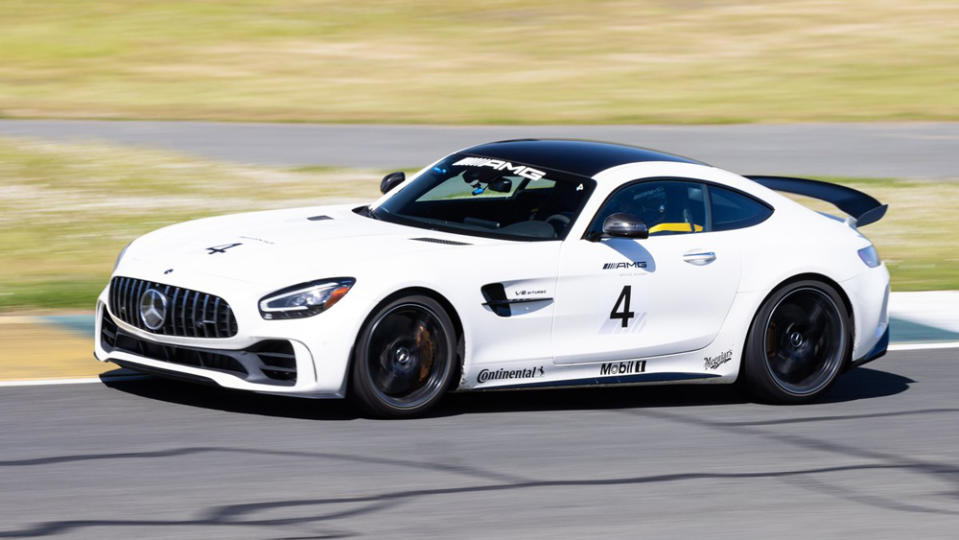 At the AMG Driving Academy, a student pushes beyond perceived boundaries in a Mercedes-AMG GT-R.