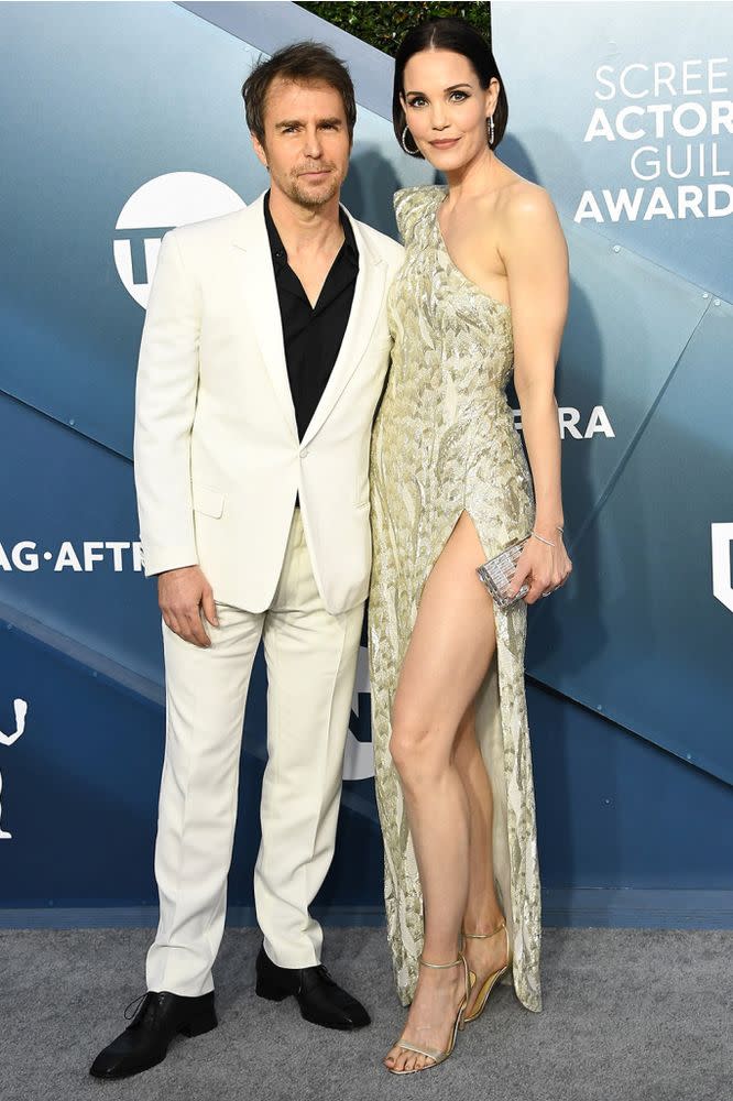 Sam Rockwell and Leslie Bibb attend the 26th Annual Screen Actors Guild Awards at The Shrine Auditorium on Jan. 19, 2020 | Steve Granitz/WireImage