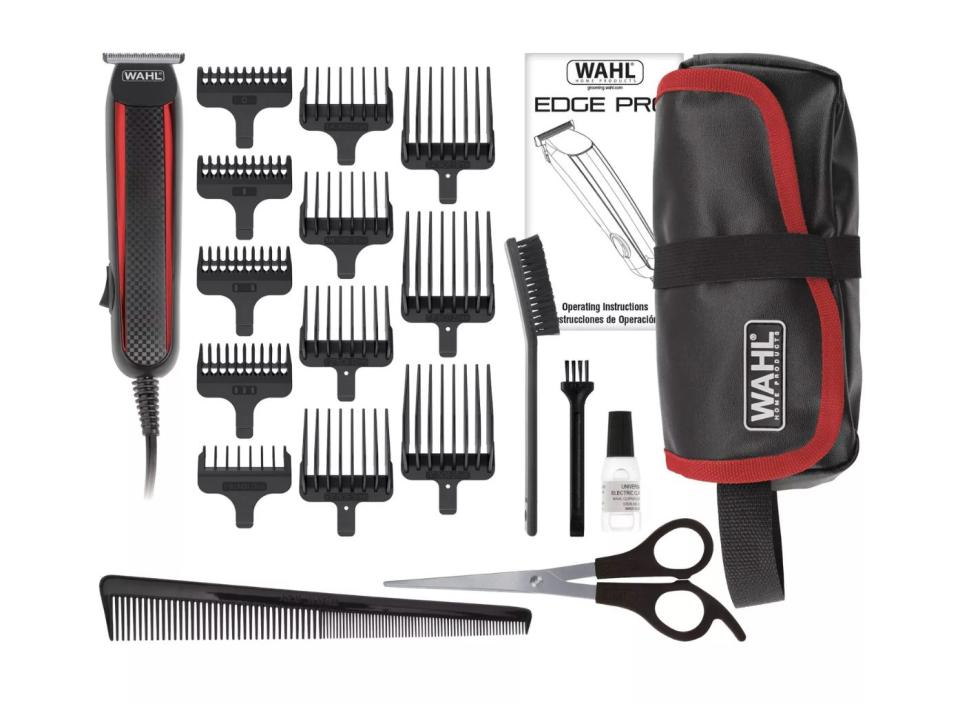 This <a href="https://fave.co/33IXaG5" target="_blank" rel="noopener noreferrer">Wahl Edge Pro Men's Corded T-Blade Groomer </a>kit comes with 12 individual blade guards for easy and precise grooming that delivers a close trim, shave and prevents ingrown hairs. Find it for $23 at <a href="https://fave.co/33IXaG5" target="_blank" rel="noopener noreferrer">Target</a>.