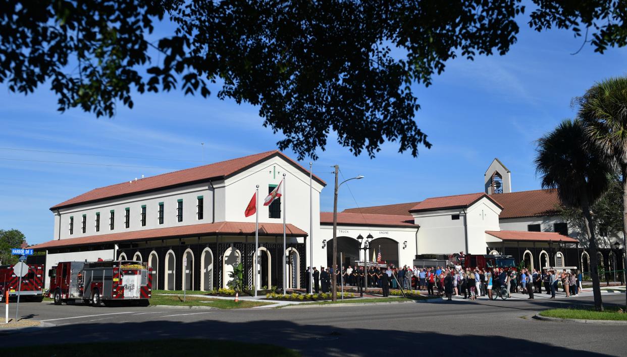 Construction of the new Fire Station 1 on the Venice City Hall campus, was one of several projects funded in part by Surtax III. Sarasota County voters will be asked to approve a renewal of the Surtax this Novmember.