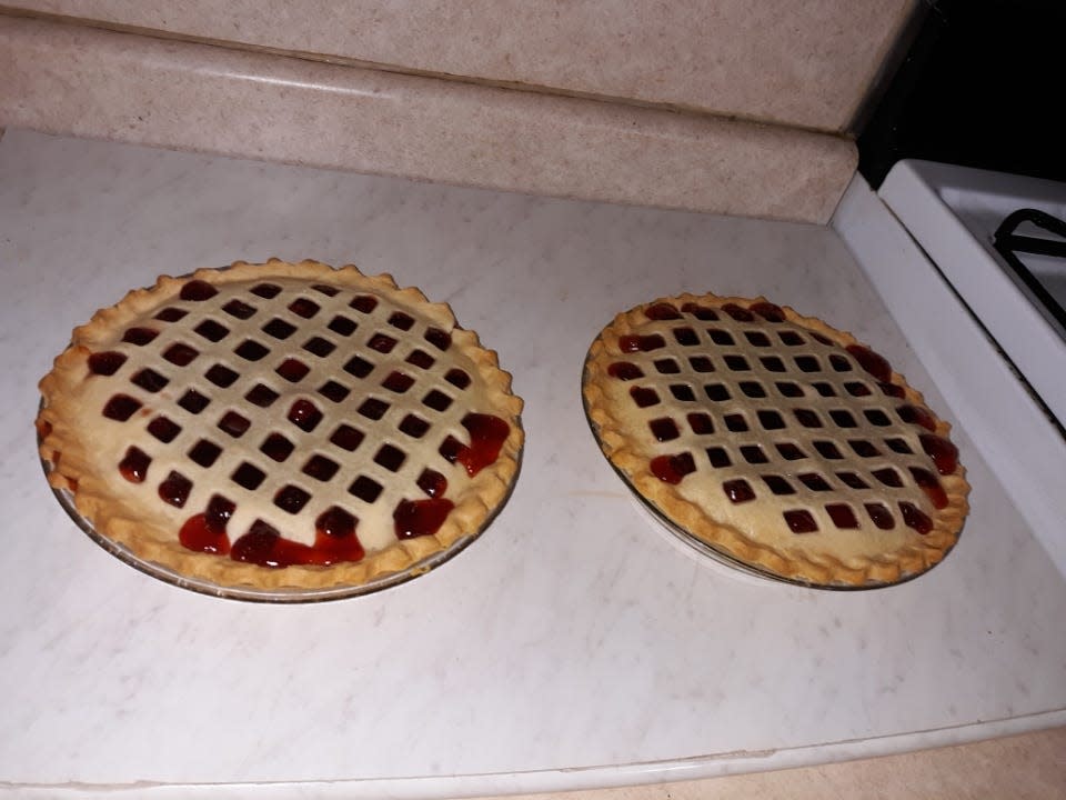 These cherry pies were part of the birthday celebration for granddaughter Andrea.