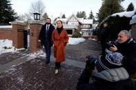 Huawei Chief Financial Officer Meng Wanzhou leaves her home to attend a case management conference in Vancouver