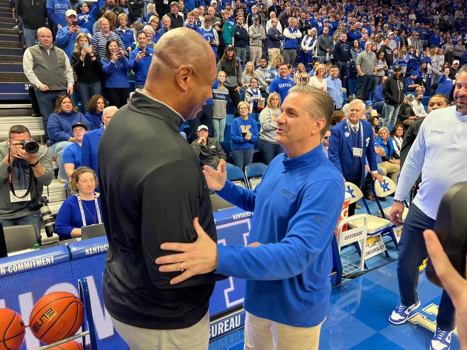 Louisville coach Kenny Payne and Kentucky coach John Calipari will square off tonight at the KFC Yum! Center.