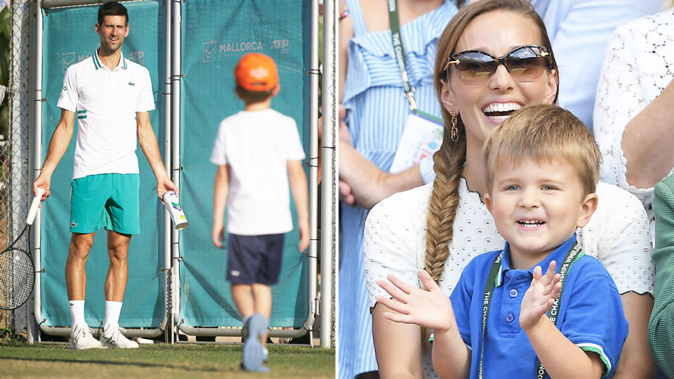 Novak Djokovic, pictured here with son Stefan in Mallorca.