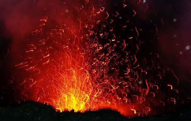 Mt Yasur erupting. Photo: Anna Kirtlan