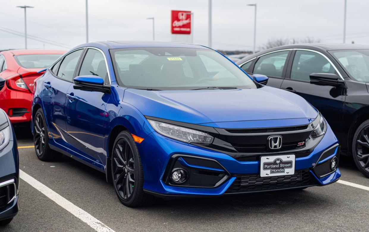 Dartmouth, Canada - January 10, 2021 - New model Honda Civic sedan at a dealership.