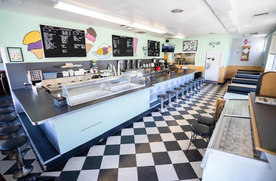 Vic’s Ice Cream features a vintage decor.