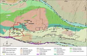 Geological map of the Bourlamaque and Sigma-Lamaque properties, showing locations of current advanced stage projects.