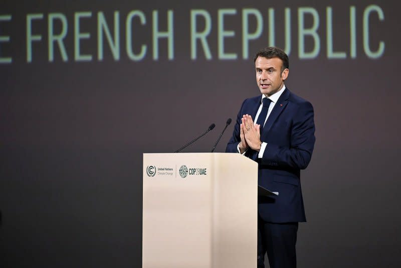 France's President Emmanuel is “not ruling anything out” when it comes to sending Western troops to Ukraine, which entered day 800 of its war with Russia Friday. Macron File Photo courtesy of COP28