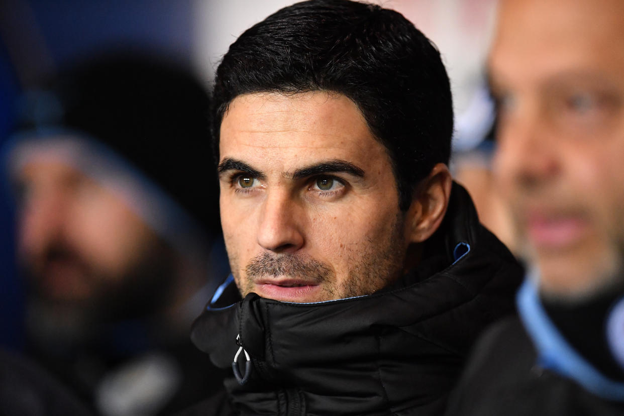 OXFORD, ENGLAND - DECEMBER 18:  Mikel Arteta, Assistant Manager of Manchester City looks during the Carabao Cup Quarter Final match between Oxford United and Manchester City at Kassam Stadium on December 18, 2019 in Oxford, England. (Photo by Justin Setterfield/Getty Images)