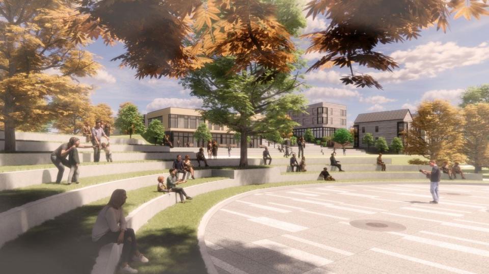 The 3CPK community space concept rendering for an East Lansing housing proposal on Coleman and West roads.