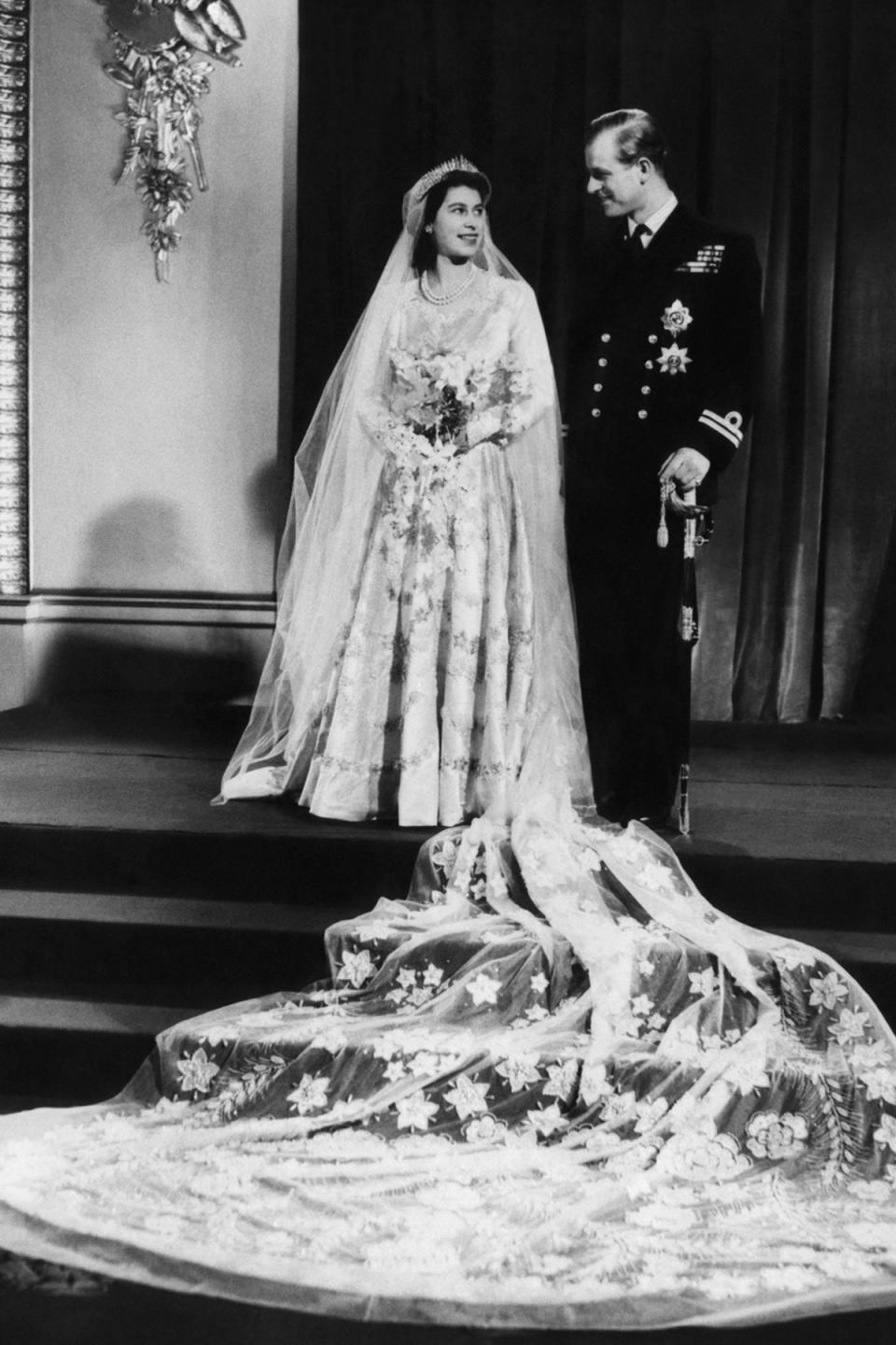 November 20, 1947: Princess Elizabeth and Prince Philip on their wedding day (Everett Collection/Rex)
