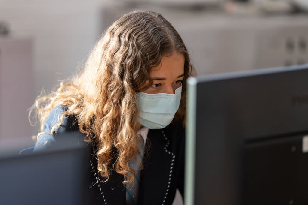 A year eight pupil uses a computer  (AFP via Getty Images)