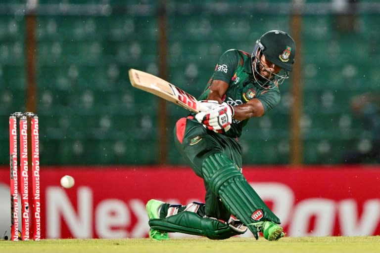 Tanzid Hasan goes on the attack as he leads Bangladesh to an eight-wicket win over Zimbabwe in the 1st T20 in Chittagong (MUNIR UZ ZAMAN)